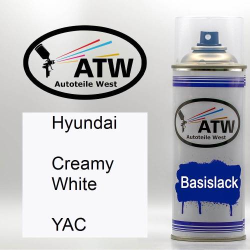 Hyundai, Creamy White, YAC: 400ml Sprühdose, von ATW Autoteile West.
